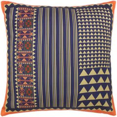 handmade Turkish Throw Pillow Blue Gold SQUARE handmade Silk Throw Pillow
