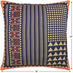 handmade Turkish Throw Pillow Blue Gold SQUARE handmade Silk Throw Pillow