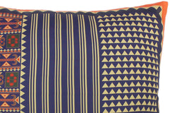 handmade Turkish Throw Pillow Blue Gold SQUARE handmade Silk Throw Pillow