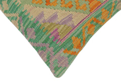 handmade Tribal Turkish Antique Green Rust Hand-Woven SQUARE 100% WOOL pillow