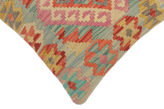 handmade Tribal Turkish Antique Blue Red Hand-Woven SQUARE 100% WOOL pillow