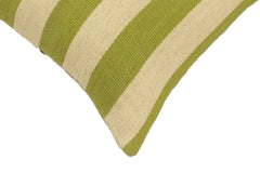 handmade Modern Beige Green Hand-Woven SQUARE 100% WOOL Pillow