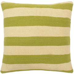 handmade Modern Beige Green Hand-Woven SQUARE 100% WOOL Pillow