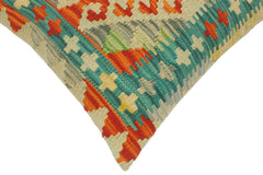 handmade Tribal Turkish Antique Rust Blue Hand-Woven SQUARE 100% WOOL pillow