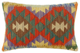 handmade Tribal Rust Blue Hand-Woven RECTANGLE 100% WOOL Pillow