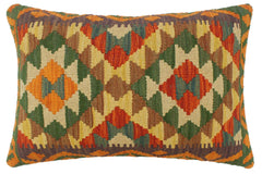 handmade Tribal Rust Gold Hand-Woven RECTANGLE 100% WOOL Pillow