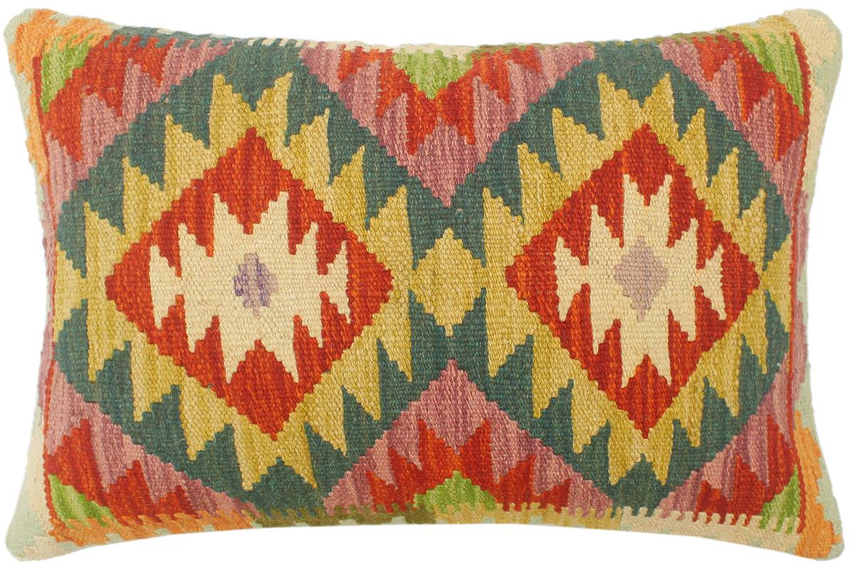 handmade Tribal Rust Blue Hand-Woven RECTANGLE 100% WOOL Pillow