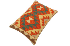 handmade Tribal Rust Beige Hand-Woven RECTANGLE 100% WOOL Pillow
