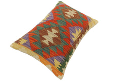 handmade Tribal Rust Blue Hand-Woven RECTANGLE 100% WOOL Pillow