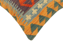 handmade Tribal Rust Blue Hand-Woven RECTANGLE 100% WOOL Pillow