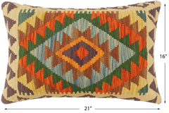 handmade Tribal Rust Blue Hand-Woven RECTANGLE 100% WOOL Pillow