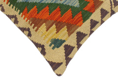 handmade Tribal Rust Blue Hand-Woven RECTANGLE 100% WOOL Pillow