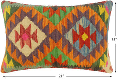 handmade Tribal Rust Blue Hand-Woven RECTANGLE 100% WOOL Pillow