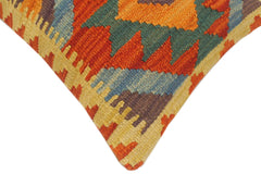 handmade Tribal Rust Blue Hand-Woven RECTANGLE 100% WOOL Pillow