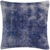 handmade Vintage Pillow Blue Blue Hand-Woven SQUARE 100% WOOL Vintage Pillow