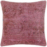 handmade Vintage Pillow Pink Brown Hand-Woven SQUARE 100% WOOL Vintage Pillow