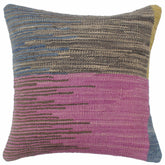 handmade Modern Blue Gray Hand-Woven SQUARE 100% WOOL Pillow