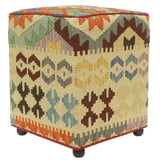 Southwestern Reese Handmade Kilim Upholstered Ottoman