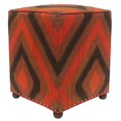 handmade Traditional Ottoman Red Black Hand-made SQUARE 100% WOOL