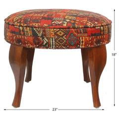 handmade Traditional Victorianot Rust Blue Hand-made ROUND JAQUARD area rug 23'' x 23'' x 18''