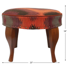 handmade Traditional Victorianot Rust Blue Hand-made ROUND JAQUARD area rug 23'' x 23'' x 18''