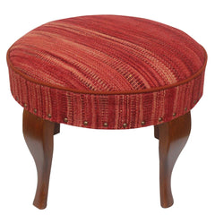 handmade Modern Victorianot Red Red Hand-made RECTANGLE Vegetable dyed wool and wood 24'' x 24'' x 19''