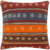 handmade Tribal Turkish Antique Burgundy Rust Hand-Woven SQUARE 100% WOOL pillow