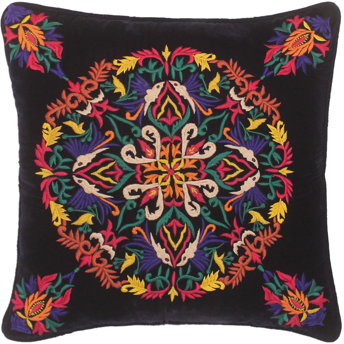 handmade Pillow Blue Red Hand-Woven SQUARE VELVET EMBR pillow