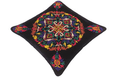 handmade Pillow Blue Red Hand-Woven SQUARE VELVET EMBR pillow