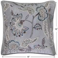 handmade Pillow Gray Blue Handmade square embroided silk pillow