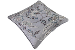 handmade Pillow Gray Blue Handmade square embroided silk pillow