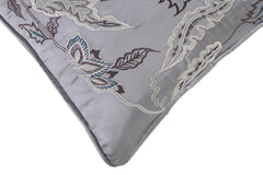 handmade Pillow Gray Blue Handmade square embroided silk pillow