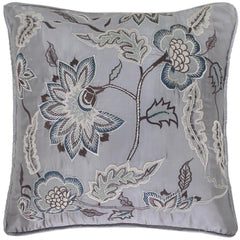 handmade Pillow Gray Blue Handmade square embroided silk pillow