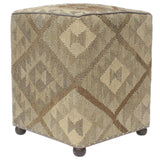 Eclectic Kameron Handmade Kilim Upholstered Ottoman