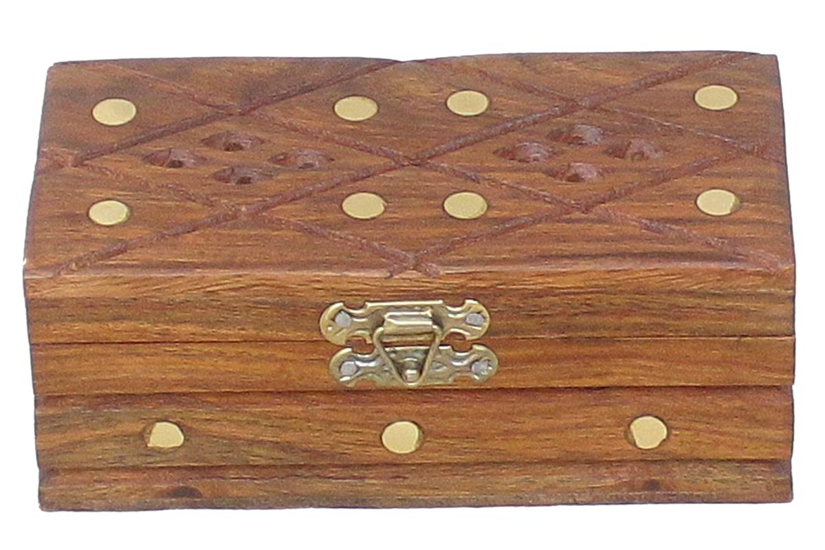 handmade Traditional Jewelrybox Brown Gold Hand-made RECTANGLE WOOD Jewelry Box