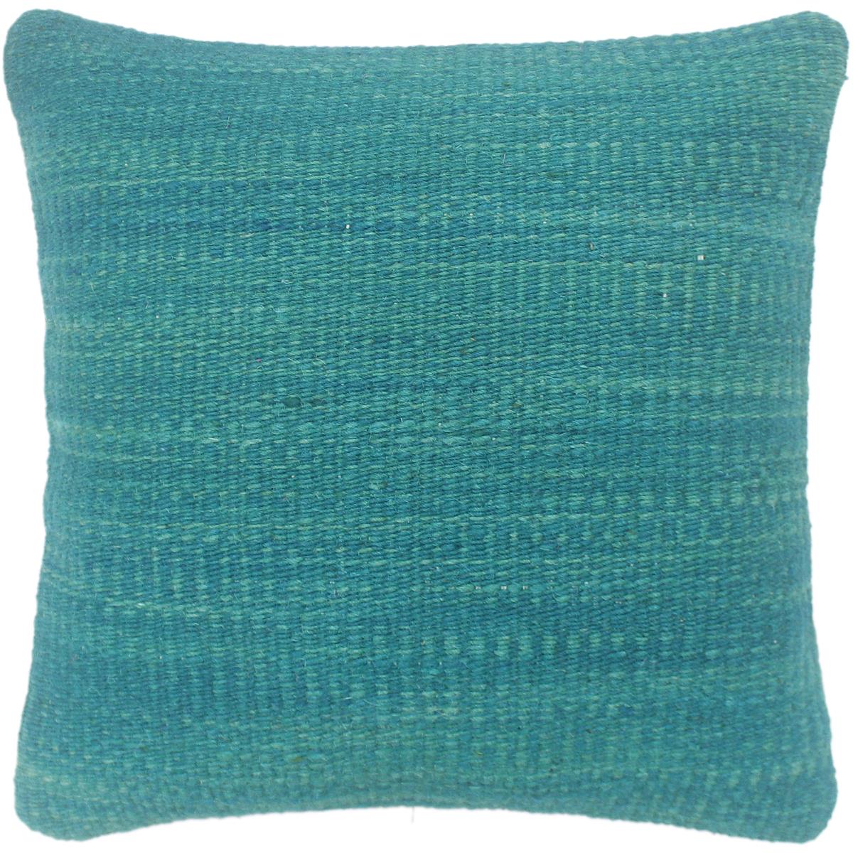 handmade Modern Green Green Hand-Woven SQUARE 100% WOOL Pillow