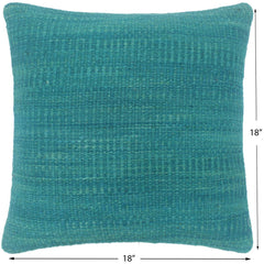 handmade Modern Green Green Hand-Woven SQUARE 100% WOOL Pillow