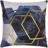 handmade Pillow Blue Ivory Hand-Woven SQUARE PRINTED VEL pillow