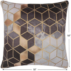 handmade  Pillow Gray Brown Hand-Woven SQUARE PRINTED VEL pillow