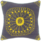 handmade Pillow Blue Yellow Hand-Woven SQUARE 100% Wool Suzani Throw Pillow