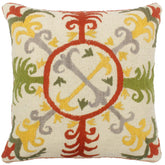 handmade Pillow Beige Rust Hand-Woven SQUARE 100% Wool Suzani Throw Pillow