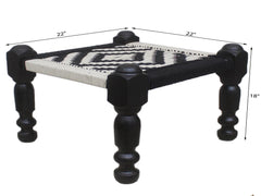 handmade Settees Beige Black Hand-made SQUARE WOOD