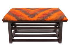 handmade Traditional Shoe Rack Rust Purple Hand-made RECTANGLE Vegetable dyed wool and wood