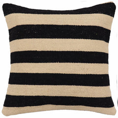 handmade Modern Pillow Beige Black Hand-Woven SQUARE 100% WOOL Hand woven turkish pillow 2 x 2