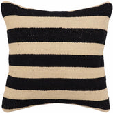 handmade Modern Pillow Beige Black Hand-Woven SQUARE 100% WOOL  Hand woven turkish pillow  2 x 2