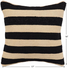 handmade Modern Pillow Beige Black Hand-Woven SQUARE 100% WOOL Hand woven turkish pillow 2 x 2