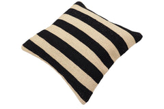 handmade Modern Pillow Beige Black Hand-Woven SQUARE 100% WOOL Hand woven turkish pillow 2 x 2