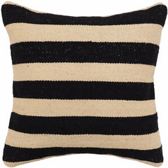 handmade Modern Pillow Beige Black Hand-Woven SQUARE 100% WOOL Hand woven turkish pillow 2 x 2
