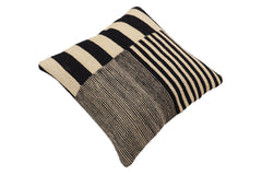 handmade Modern Pillow Beige Black Hand-Woven SQUARE 100% WOOL Hand woven turkish pillow 2 x 2