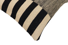 handmade Modern Pillow Beige Black Hand-Woven SQUARE 100% WOOL Hand woven turkish pillow 2 x 2